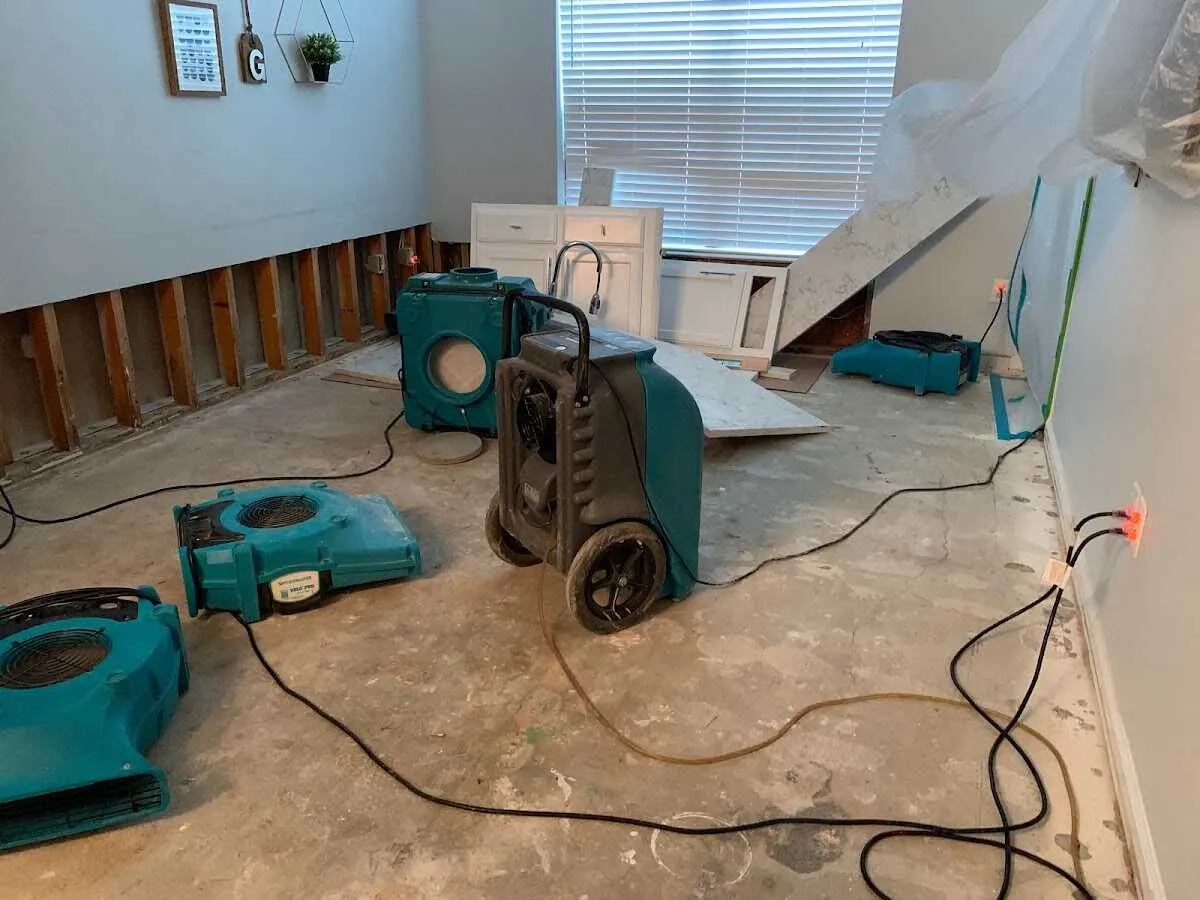 Dehumidifier in flood-cut room for Water Extraction & Removal in Hurricane